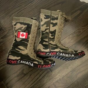 Rare Camo High-Top Boots with Canada Accents